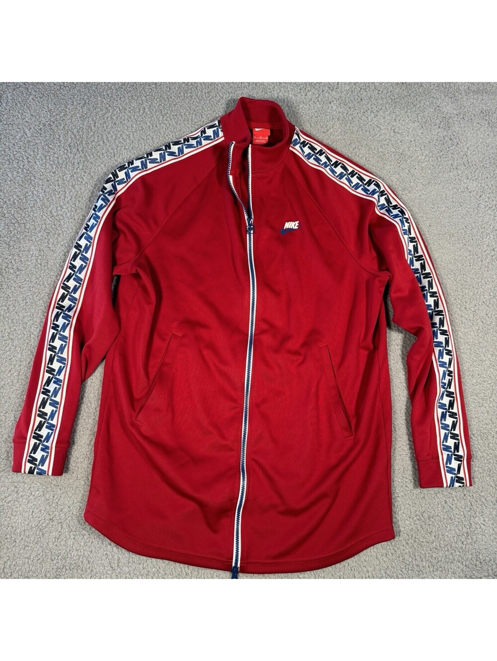Nike Full Zip Track Jacket Men's Size M Extra Long Red Tag Vintage 90s Coat